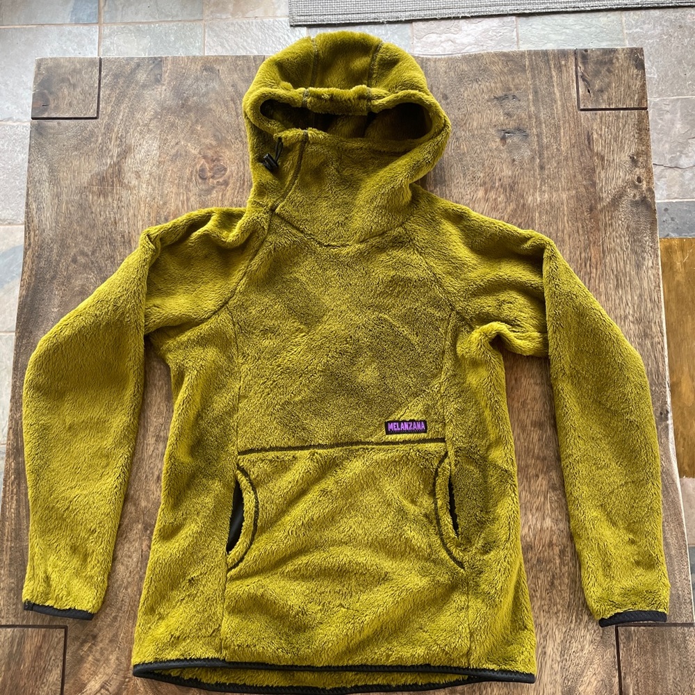 Melanzana high-loft hoodie, Women’s M, Fir green, like new!